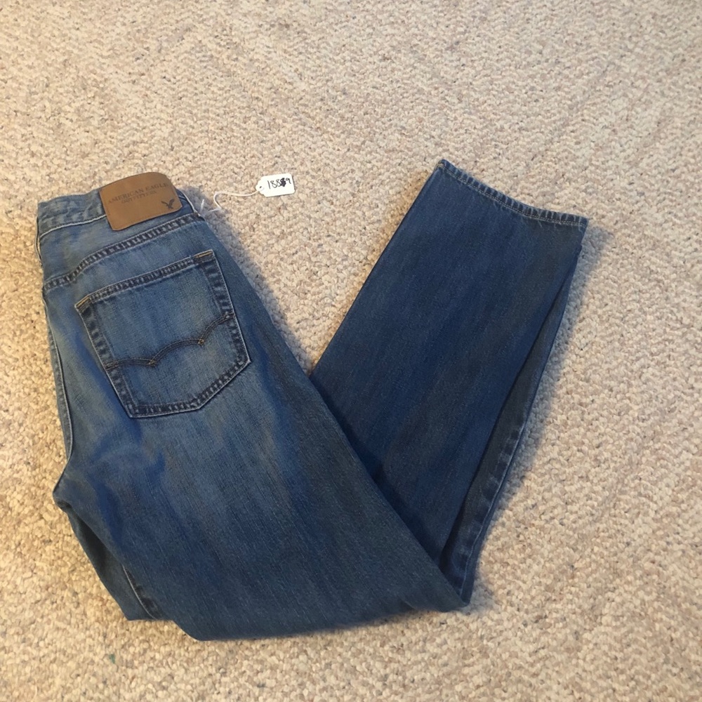 American Eagle Outfitters Men's Straight Jeans - Dark Blue